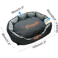 StarTech.com Großes Hundebett - Hundesofa L - Wasserdichter Oxford-Stoff - Abnehmbares waschbares Kissen - Kratzfest - Schwarz Grau