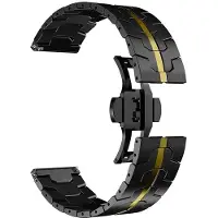 StarTech.com Smartwatch-Armband - Universal 20 mm - Edelstahl - Faltschließe - Unisex - Schwarz/Gold