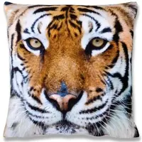 Bestlivings Kissenhülle Fotodruck 40 x 40 cm Tiger Beige mit Füllung