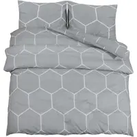 vidaXL Bettwäsche-Set Grau 155x220 cm Baumwolle