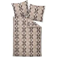 Janine Mako-Satin Bettwäsche J.D. 87119 135x200 cm + 80x80 cm beige-sand