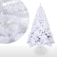 Yakimz Künstlicher Weihnachtsbaum künstlicher Tannenbaum inkl. Baumständer Metall Weiß 180cm