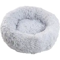 Meoiruery Hundebett, rundes, donut-förmiges Kissen, Sofa mit abnehmbarem und waschbarem Mittelkissen, weicher Plüschstoff