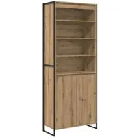 Helloshop26 - Set aus 2 modernen rechteckigen Hochschränken für das Wohnzimmer 79 x 36 x 200 cm Oberfläche in Eichenholzoptik 02_0056108