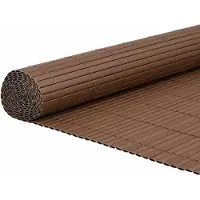 vidaXL Gartenzaun Doppelseitig Braun 1,8x3 m PVC