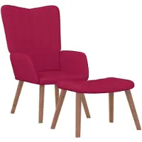 vidaXL Relaxsessel mit Hocker Weinrot Samt