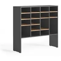 Vicco Schuhschrank Hermia, Anthrazit/Goldkraft Eiche, 104.2 x 99 cm mit 16 offenen Fächern