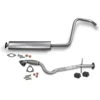 BESTPRICE Abgasrohr + Mittelschalldämpfer + Montagematerial [Hersteller-Nr. 41572608] für Opel, Vauxhall
