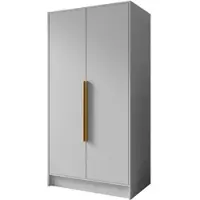 Masseno Drehtürenschrank VELAR 102/200/51 cm Modern Kleiderschrank 2-türig Weiß