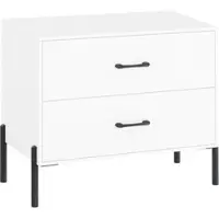 Costway Nachttisch Kommode mit 2 Schubladen 71 x 40 x 61 cm Weiß