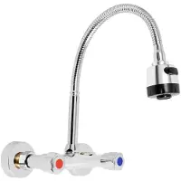 StarTech.com Moderne Wandarmatur - Küchen- und Badwasserhahn - 360° drehbar - ausziehbar 45 cm - Warm- und Kaltwasser - Silber