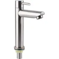 Markenlos Küchenarmatur - Edelstahl - Kaltwasser - Einlochmontage - Badezimmerarmatur - Gebürstetes Nickel - G1/2