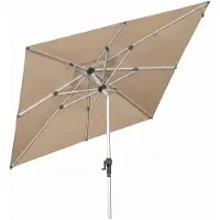 Anndora Sonnenschirm 2,5x2,5 m knickbar UV-Schutz UPF50 Kurbelsystem Dark Natural