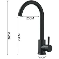 StarTech.com Spültischarmatur Küche - Hohe Küchenarmatur - 360° schwenkbar - Einhebelmischer - Einlochmontage 3,5–4 cm - Heiß & Kalt Wasserhahn - Matt Schwarz A