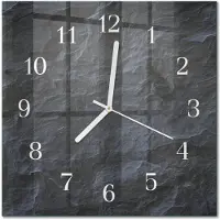 Drukarnia Piga Tulup Glasuhr Wanduhr Küchenuhr Echt-Glas 30x30 cm Modern Dekorativ Geräuschlos Weiße Zeiger - Hintergrund
