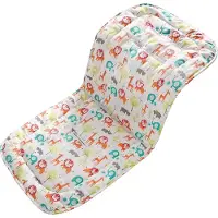 OD19 Weich und Reversible Baby reine Baumwolle Kinderwagen Autositz Liner Pram Insert Portable Wickelauflage, Universal Cover Kinderwagen Größe 32x80 cm Kissen für Kinder(Zoo)