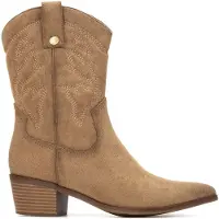 Xti für Damen. 14430703-BEIGE Stiefel 144307 braun (40), 3 bis 5 cm, Reißverschluss, Lässig