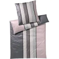JOOP! Mako-Satin Bettwäsche Cornflower Stripe 4069 155x200cm+80x80, Farbe deep rose