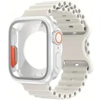 StarTech.com Smartwatch-Schutzhülle mit Armband - Displayschutz - PC-Material - Kompatibel mit Serie 11/10 - 42 mm - Weiß-Silber