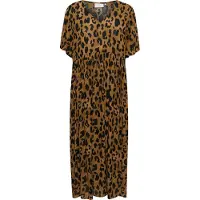 Kaffe Midikleid "Damen Kleid KAjessi", Damen, Gr. 38, N-Gr, braun (braun leopard print), Obermaterial: 100% Viskose LENZING ECOVERO CV LenzEcov., Kleider Midikleid