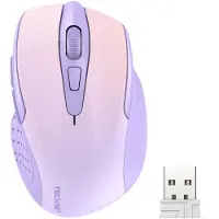 TECKNET Kabellose Maus, Pro 2.4G 2600 DPI funkmaus 6 Tasten mit Nano Empfänger, 24 Monate Batterielaufzeit, 5 Einstellbare DPI-Pegel für PC, Laptop, MacBook, Office Home, Lila
