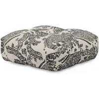 OUT Objekte unserer Tage - Sander Pouf Large, Petrol/weiß (Tiger Mountain Col. 003 by Dedar)