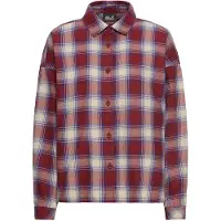 Jack Wolfskin Flanellbluse "BAJA FLANNEL SHIRT W", Damen, Gr. L (42/44), check, merlot, Obermaterial: 100% Baumwolle, Blusen Flanellbluse, Flanellhemd, weich, vielseitig kombinierbar
