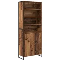 Helloshop26 - Set aus 2 modernen rechteckigen Hochschränken für den Innenbereich praktischer Stauraum 79 x 36 x 200 cm in Antikholz 02_0056107