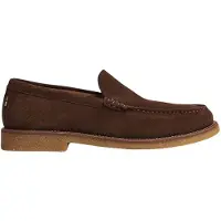 BOSS Herren Loafers Kope aus dunkelbraunem Wildleder, Leder und Gummi, normale Passform