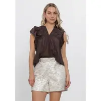 Neo Noir Damen Tops & T-Shirts Jayla S Voile Top - Bruin - Größe 34
