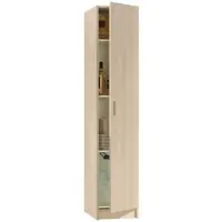 Dmora Mehrzweck-Kabinett Dbellod, Beistellschrank mit 1 Tür, Schuhregal Kleiderschrank mit Regalen, Vertikales Schuhregal, 37x37h180 cm, Eiche