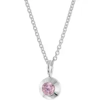 Trendor 31156-09 Damen-Halskette mit Rosa Zirkonia-Anhänger 925 Silber