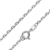 Trendor 31222 Halskette 925 Silber Rhodiniert Diamantierte Ankerkette 2,2 mm
