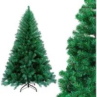 Jiubiaz Weihnachtsbaum künstlich 210cm (Ø ca.110cm) mit ca.1000 Spitzen, Tannenbaum aus Fichte Dekoration, inkl. Metall Christbaum Ständer, Schnellaufbau, klappbar,Grün