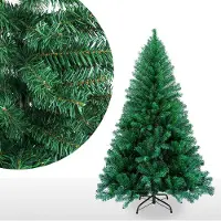 Jiubiaz Weihnachtsbaum künstlich, Tannenbaum aus Fichte Dekoration, inkl. Metall Christbaum Ständer, Schnellaufbau, klappbar,Grün 210cm