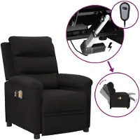 vidaXL Massagesessel Elektrisch Schwarz Stoff