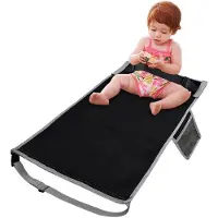 Benza Ibenzoa Flugzeug-Fußstütze für Kinder – faltbare Sitzverlängerung 79 x 44 cm, Schwarz, Polyesterfaser, 1 Stück