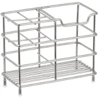 OEM Zahnbürstenhalter, Badezimmer-Aufbewahrungsregal, aus rostfreiem Edelstahl, vielseitig einsetzbarer Organizer (Silber - 4 Fächer)