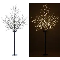 Lunartec LED Kirschblütenbaum: LED-Deko-Baum mit 600 beleuchteten Blüten, 250 cm, für innen & außen (Lichterbaum außen 250 cm, Kirschblütenbaum, 180)