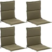 GO-DE Gartenstuhlauflagen - Olivgrün - Niederlehner - mit Stehsaum - 4er Set