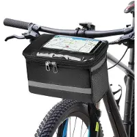 Benza Ibenzoa Wasserdichte Lenkertasche 5 L – Nylon 900D/600D, schwarz, 21,5×14,8×12 cm, für E-Bike & Fahrrad, TPU-Handyfenster, Dreieck-Befestigung