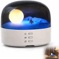 Slyrun Mondlampe LED Nachtlicht mit Bluetooth Lautsprecher, dimmbares Stimmungslicht mit Akku und USB-C Ladefunktion für Schlafzimmer, Dekoration und Geschenk