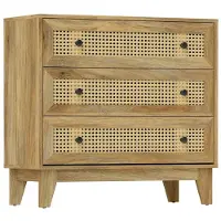 Helloshop26 Kommode mit 3 Schubladen, 80 x 35 x 76 cm, vielseitige Aufbewahrung, kippgeschützt, skandinavisch