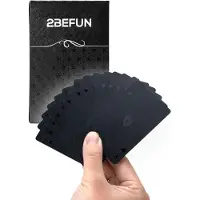 R2B 2BEFUN Wasserdichte Spielkarten – Schwarzes Kartendeck für Poker, Bridge und Gesellschaftsspiele