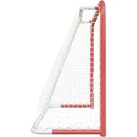 Markenlos Rotes und weißes Hockeytor mit Netz, 153x60x118 cm, aus Stahl und Polyester für Street-Hockey-Bälle