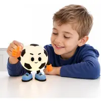 Dopwii Fußball Nachtlicht Silikon, RGB 7 Farben, dimmbar, 30-Min-Timer, 1200mAh Akku, USB-C – Rechargeable Football Nachttischlampe für Kinder & Fußballfans