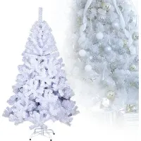 Fiqops Weihnachtsbaum künstlicher Christbaum Tannenbaum Dekobaum Weihnachtsdeko 150cm Weiß