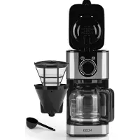 BEEM Kaffeemaschine Aroma-Switch Glas Dauerfilter 900W Edelstahl schwarz