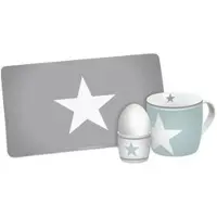 GEDA LABELS Frühstücksset Stern 3-teilig in Türkis - 24x9,8x14,5cm | Gr.: onesize