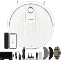 Sencor SRV 4550WH Saugroboter mit Wischfunktion, Li-Ion Akku 2600 mAh, bis zu 100 Min Laufzeit, 59 dB, HEPA-Filter